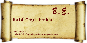 Belányi Endre névjegykártya