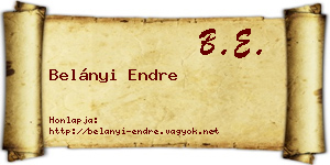 Belányi Endre névjegykártya