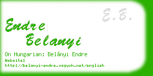 endre belanyi business card